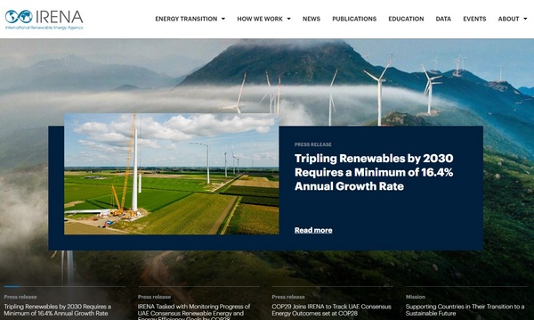 International Renewable Energy Agency (IRENA) website